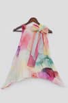 FAYON KIDS_Multi Color Cotton Silk Printed Splash Dress _Online_at_Aza_Fashions