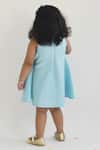 Shop_Fayon Kids_Blue Lycra A-line Frill Dress _at_Aza_Fashions