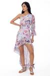 Buy_Gaya_Multi Color Poly Satin Lycra Anne Asymmetric Floral Print Dress_Online_at_Aza_Fashions