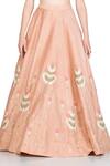 Shop_Salt and Spring_Pink Raw Silk Embroidered Floral Motifs V Neck Lehenga Set _Online_at_Aza_Fashions