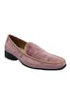 Shop_Veruschka by Payal Kothari_Pink Plain Velvet Loafers _at_Aza_Fashions