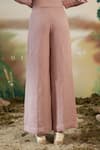 Buy_Febo6_Pink Linen Plain Trouser _Online_at_Aza_Fashions