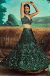 Buy_Angad Singh_Emerald Green Lehenga And Blouse: Organza Hand Embroidered 3d Set For Women_Online_at_Aza_Fashions