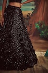 Shop_Angad Singh_Black Lehenga Georgette Hand Embroidered Sequins One Shoulder Set _Online_at_Aza_Fashions