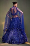 Buy_Angad Singh_Blue Lehenga And Blouse Organza Dupatta Net Embroidery Sweetheart Bridal Set_Online_at_Aza_Fashions