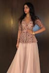 Buy_Ridhi Mehra_Pink Net Embroidered Top And Gharara Set_Online_at_Aza_Fashions