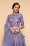 Begum_Purple Lehenga Zari Tissue Blouse Silk Round Embroidered Set  _Online_at_Aza_Fashions