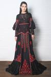 Chandrima Black Chanderi Round Gown Online at Aza Fashions Chandrima_Black Chanderi Round Gown _Online_at_Aza_Fashions