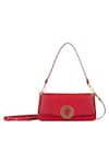 Aranyani_Red Embellished Quartz Gemstone Shoulder Bag_at_Aza_Fashions