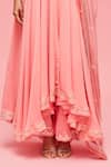 Shop_Nachiket Barve_Peach Dupatta Tulle, Kurta Georgette, Palazzo Mirror Embroidered Anarkali Set _Online_at_Aza_Fashions