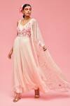 Buy_Nachiket Barve_Peach Kurta Embroidered Anarkali Set_at_Aza_Fashions