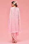 Shop_Nachiket Barve_Pink Embroidered Cape And Draped Skirt Set_at_Aza_Fashions
