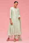 Buy_Nachiket Barve_Green Mirror Embroidered Kurta Set_at_Aza_Fashions