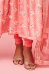 Shop_Nachiket Barve_Peach Chanderi Mirror Embroidered Anarkali Set_Online_at_Aza_Fashions