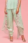 Buy_Nachiket Barve_Blue Georgette Embroidered Cape And Dhoti Pant Set_Online_at_Aza_Fashions