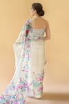 Shop_Fallon.Studio by Shruti Kaushik_Off White Imported Pure Silk Organza Hand Painted The Zaina Saree  _at_Aza_Fashions