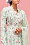 Buy_Nachiket Barve_Green Chanderi Floral Embroidered Anarkali Set_Online_at_Aza_Fashions