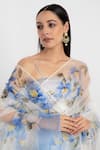 Buy_Fallon.Studio by Shruti Kaushik_Off White Imported Pure Silk Organza Hand Painted The Abhitha Saree  _Online_at_Aza_Fashions