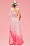 Shop_Nachiket Barve_Pink Organza Embroidered Lehenga Set_at_Aza_Fashions