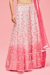 Nachiket Barve_Pink Lehenga And Blouse Organza V Neck Embroidered Set _at_Aza_Fashions