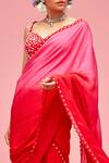 Buy_Nachiket Barve_Red Pre-draped Saree With Sleeveless Blouse_Online_at_Aza_Fashions