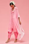 Nachiket Barve_Pink Embroidered Cape And Dhoti Pant Set_Online_at_Aza_Fashions
