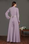 Shop_Onaya_Purple Georgette Pintuck Embroidered Jumpsuit_at_Aza_Fashions