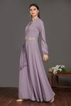 Shop_Onaya_Purple Georgette Pintuck Embroidered Jumpsuit_Online_at_Aza_Fashions