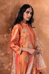 Kanika Sharma_Orange Silk, Net Surya Kurta Set _Online_at_Aza_Fashions