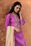 Buy_Kanika Sharma_Purple Silk, Net Kurta Set _Online_at_Aza_Fashions