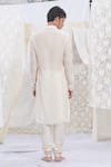 Shop_Runit Gupta_White Glazed Cotton Textured Kurta And Pant Set  _at_Aza_Fashions