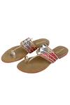 Buy_Feetoes Shoes_Multi Color Bandhani Motif Kolhapuri Flats_at_Aza_Fashions