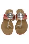 Feetoes Shoes_Multi Color Bandhani Motif Kolhapuri Flats_Online_at_Aza_Fashions