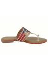 Buy_Feetoes Shoes_Multi Color Bandhani Motif Kolhapuri Flats_Online_at_Aza_Fashions