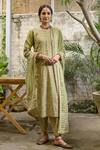 Buy_Heena Kochhar_Green Chanderi Kurta Set_at_Aza_Fashions