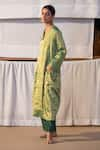 Shop_Anavila_Green Jamdani Zari Kurta And Palazzo Set_at_Aza_Fashions