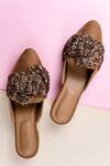 Buy_Rhe-Ana_Brown Sequins Silver Lining Mules _at_Aza_Fashions