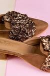 Buy_Rhe-Ana_Brown Sequins Silver Lining Mules _Online_at_Aza_Fashions