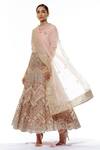 Buy_Kavita Bhartia_Pink Organza Embroidered Anarkali Set  _at_Aza_Fashions