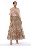 Kavita Bhartia_Pink Organza Embroidered Anarkali Set  _Online_at_Aza_Fashions
