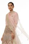Buy_Kavita Bhartia_Pink Organza Embroidered Anarkali Set  _Online_at_Aza_Fashions