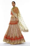 Buy_Kavita Bhartia_Orange Organza Scoop Neck Embroidered Bridal Lehenga Set _at_Aza_Fashions