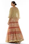 Shop_Kavita Bhartia_Orange Organza Round Embroidered Lehenga Set _at_Aza_Fashions