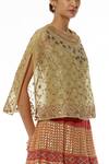 Buy_Kavita Bhartia_Orange Organza Round Embroidered Lehenga Set _Online_at_Aza_Fashions