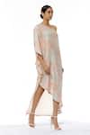 Kavita Bhartia_Pink Silk One Shoulder Printed Dress _Online_at_Aza_Fashions