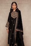 Buy_Ajiesh Oberoi_Black Kurta Raw Silk Embroidered Set _Online_at_Aza_Fashions