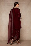 Shop_Ajiesh Oberoi_Maroon Kurta And Pant Velvet Set_at_Aza_Fashions