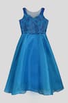 Buy_PWN_Blue Embroidered Gown For Girls_at_Aza_Fashions