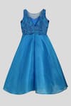 Shop_PWN_Blue Embroidered Gown For Girls_at_Aza_Fashions