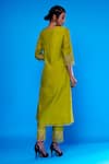 Shop_Asaga_Green Kurta Chanderi Silk- 80% Cotton Embroidered Zehra A-line Set For Women_at_Aza_Fashions